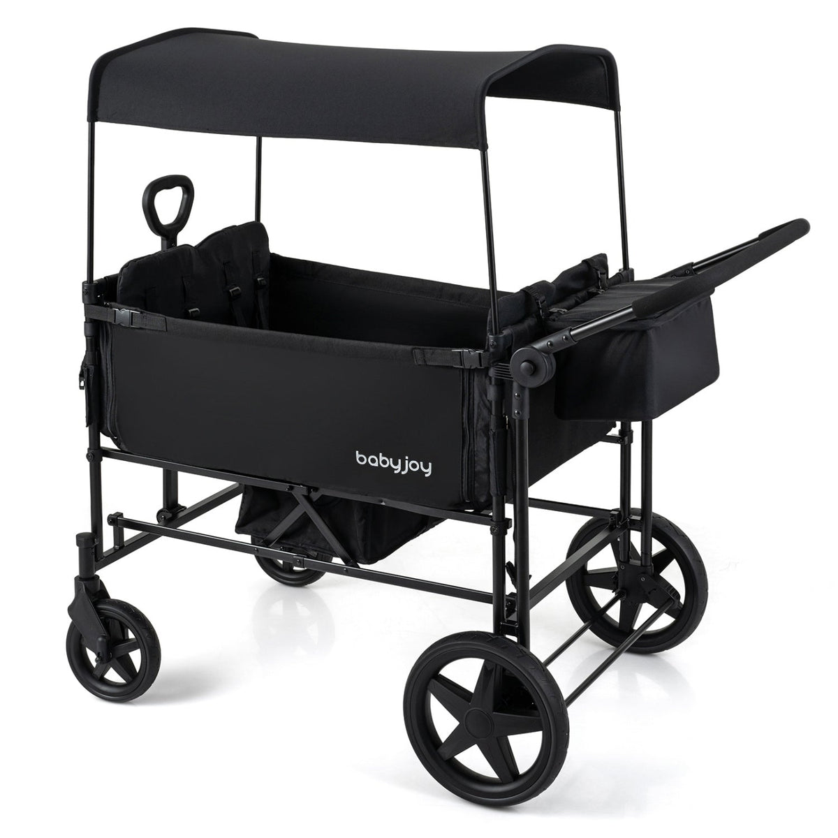 Foldable 4-Seat Wagon Stroller with Canopy