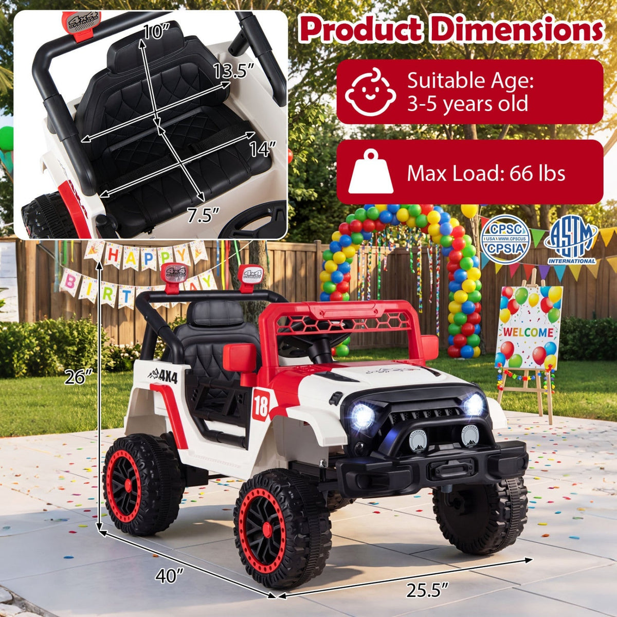 12V Kids Ride-On Truck with Parent Remote Control