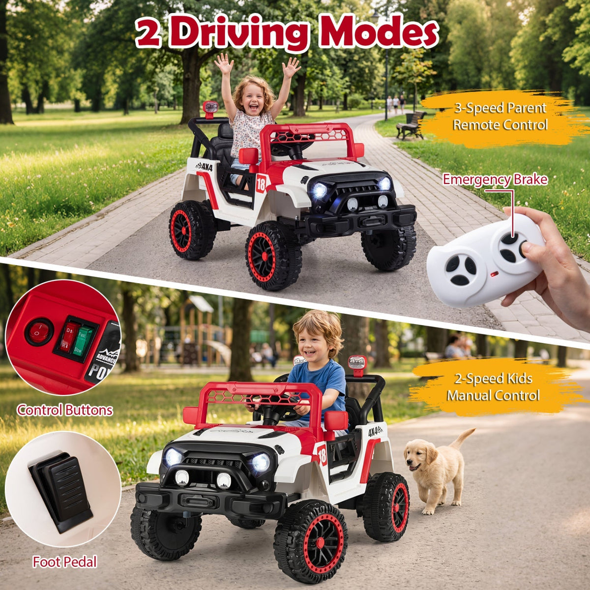 12V Kids Ride-On Truck with Parent Remote Control