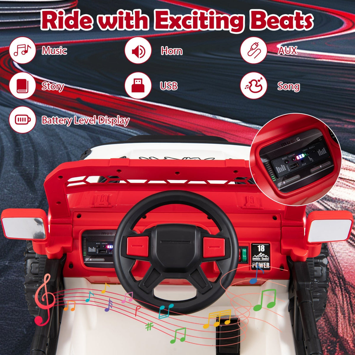 12V Kids Ride-On Truck with Parent Remote Control