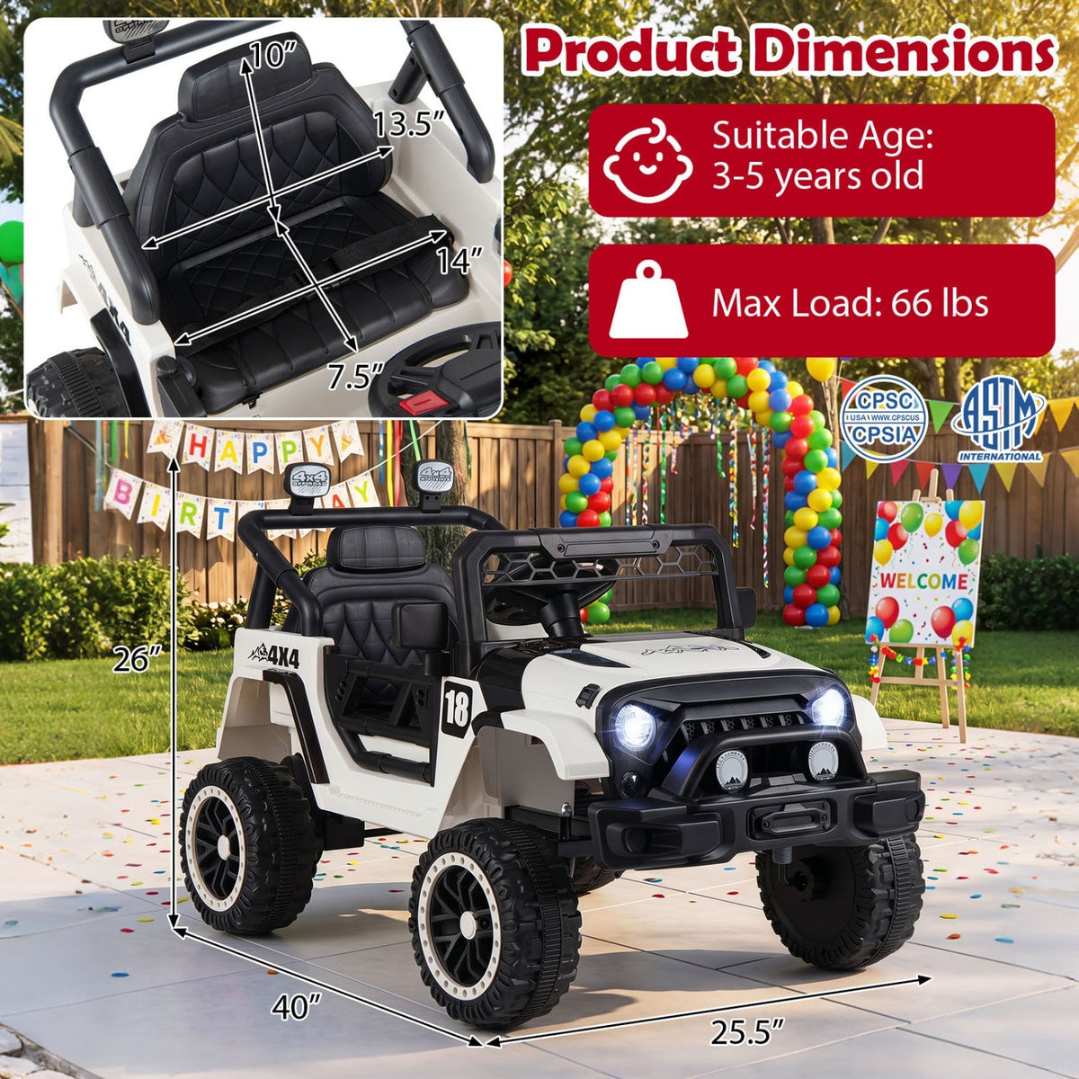 12V Kids Ride-On Truck with Parent Remote Control