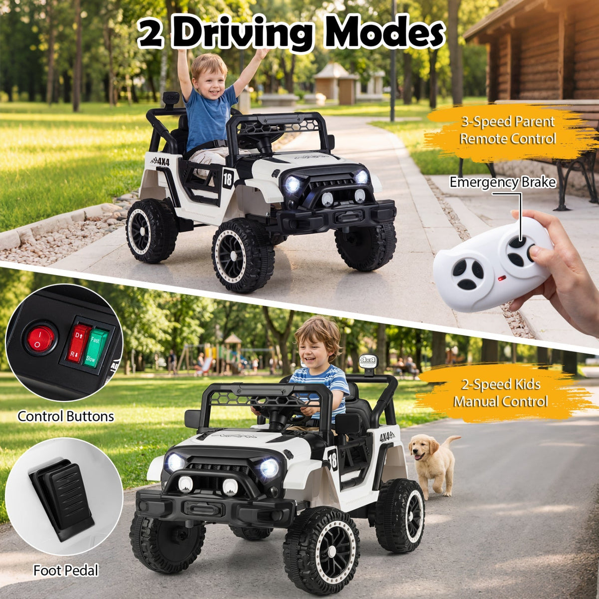 12V Kids Ride-On Truck with Parent Remote Control