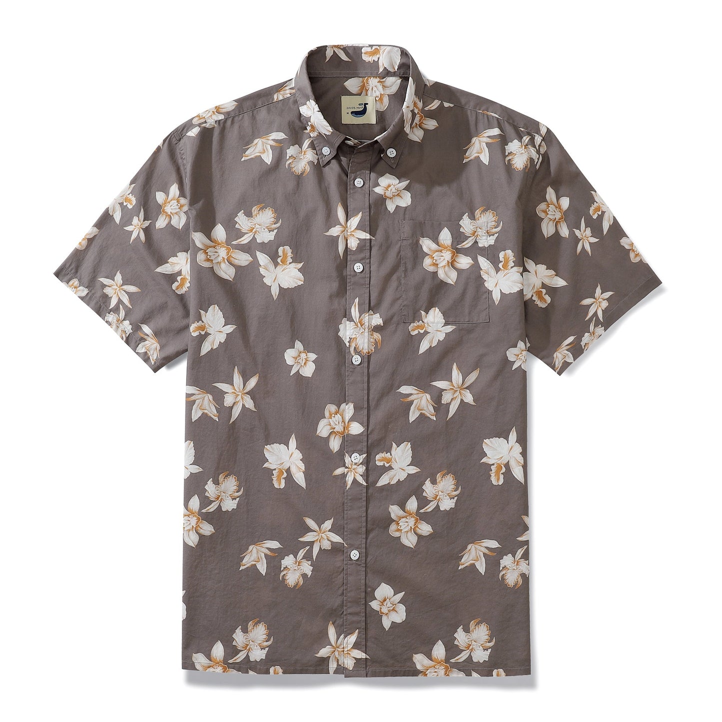 Men's Aloha Shirt Cotton Short Sleeve Brown Button Down 1920s Vintage Shirt By Amy