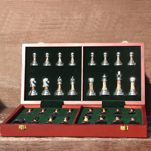 Metal Acrylic Chess Set – Imitation Jade Pieces with Board