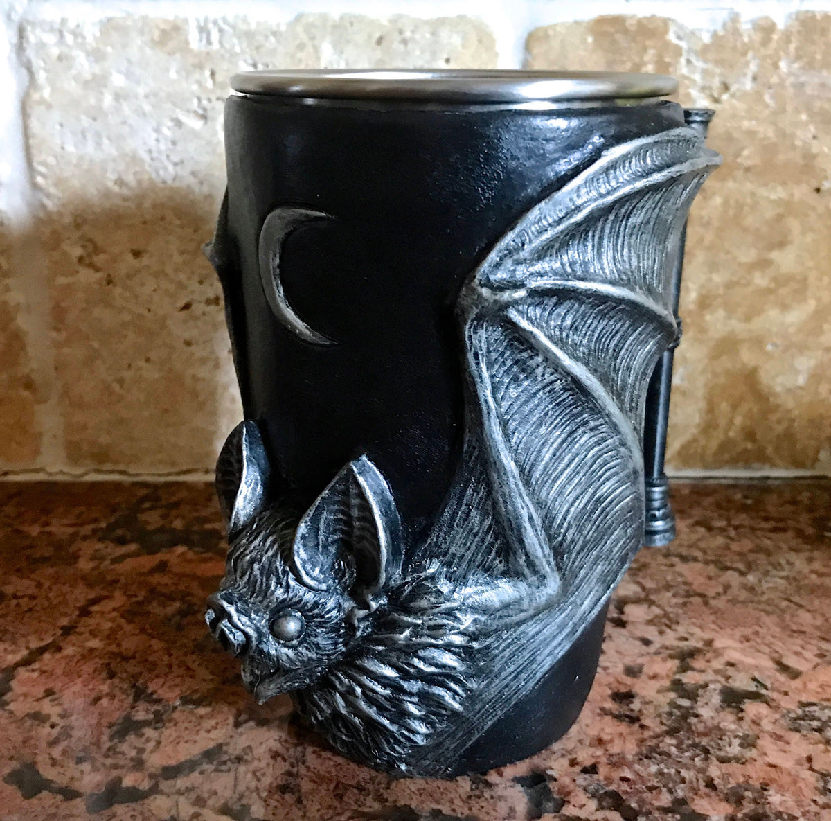 Vampire Bat Gothic Resin Mug – Hand Sculpted with Steel Liner