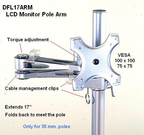 DF17CL Monitor Desk Stand and Arm - Clamp-on desk - height adjustable
