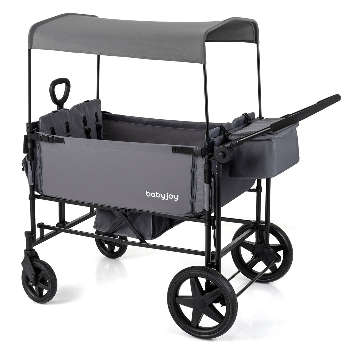 Foldable 4-Seat Wagon Stroller with Canopy