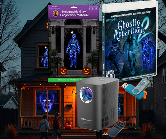 HoliScapes Ghostly Apparitions 2 Halloween Projector Kit – 9ft Screen