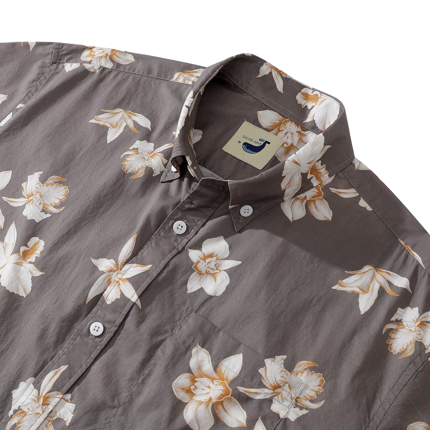 Men's Aloha Shirt Cotton Short Sleeve Brown Button Down 1920s Vintage Shirt By Amy