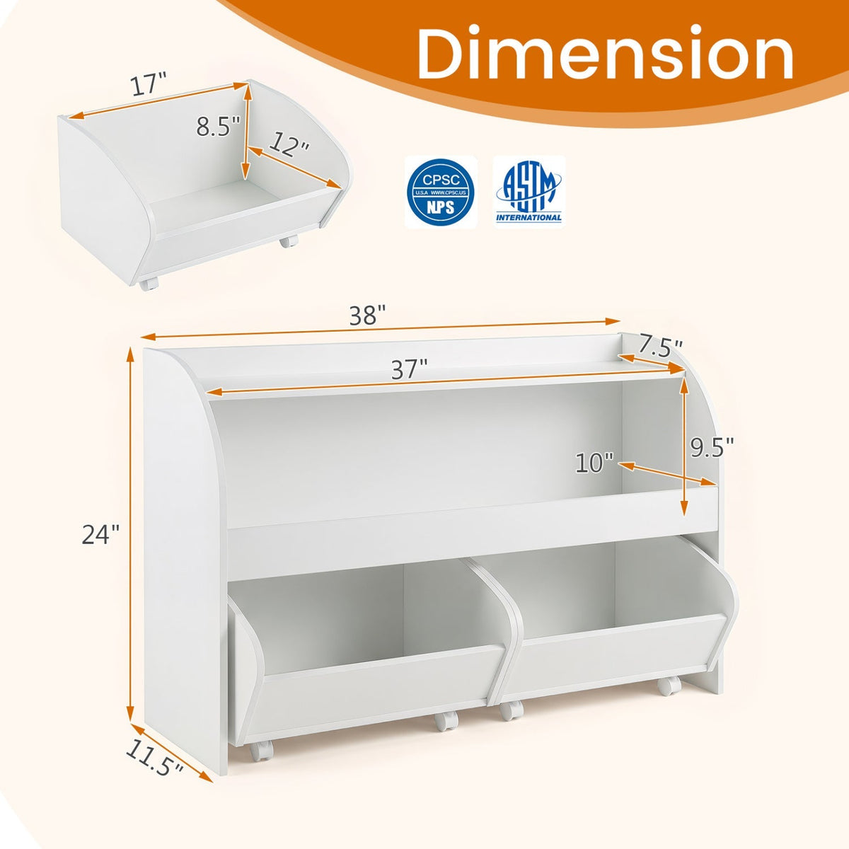 Kids Toy Storage Organizer with Rolling Drawers