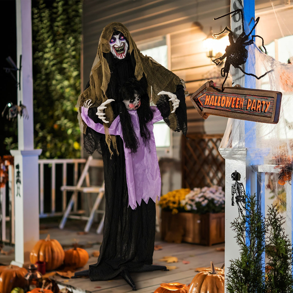 Lighted Animated Outdoor Vampire Halloween Decoration – LED Yard