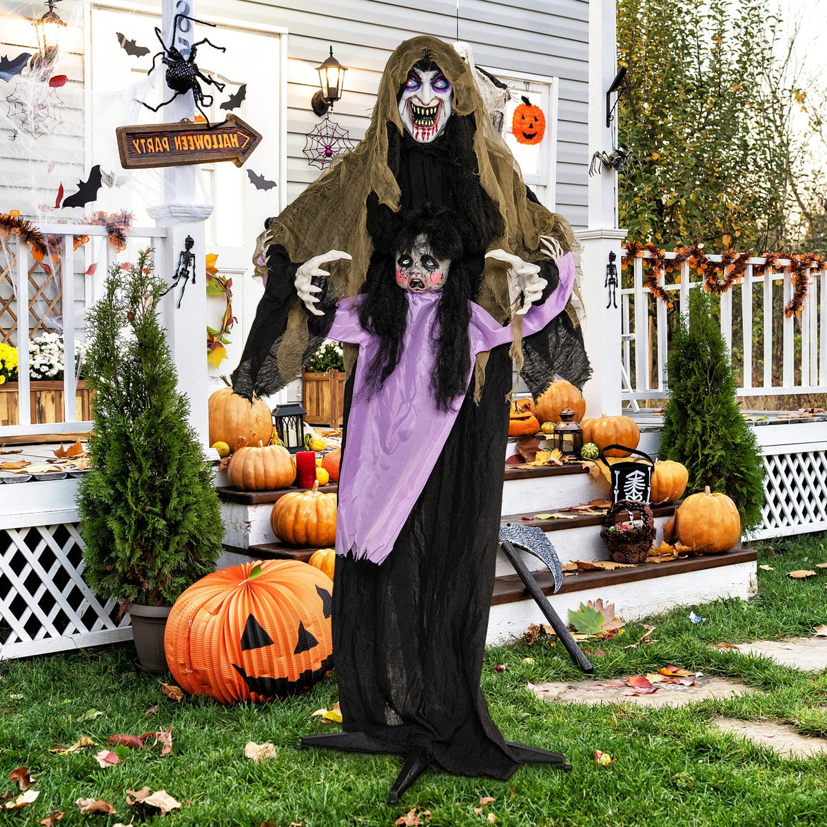 Lighted Animated Outdoor Vampire Halloween Decoration – LED Yard