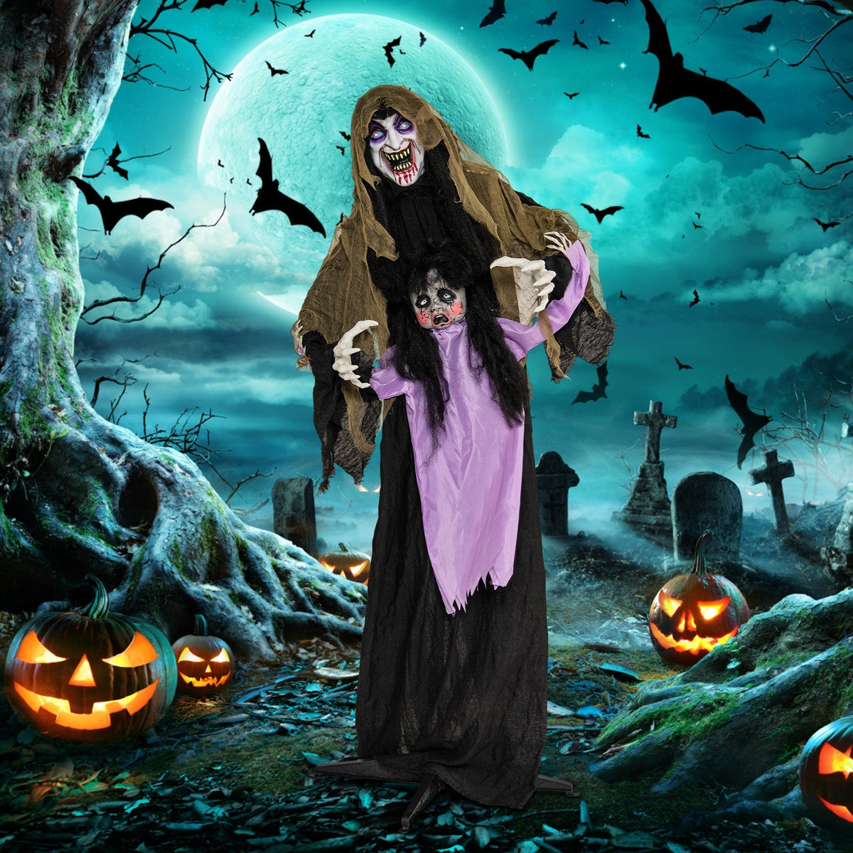 Lighted Animated Outdoor Vampire Halloween Decoration – LED Yard