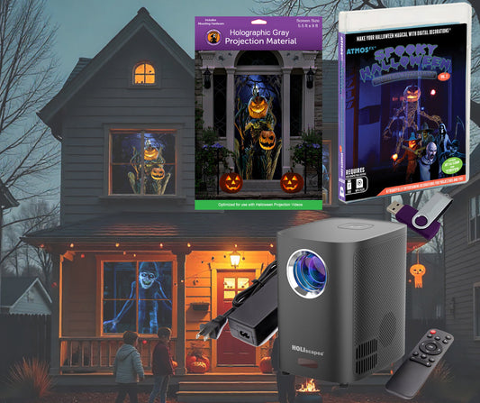 HoliScapes Hollusion Vol. 2 Halloween Projector Kit – 9ft Screen